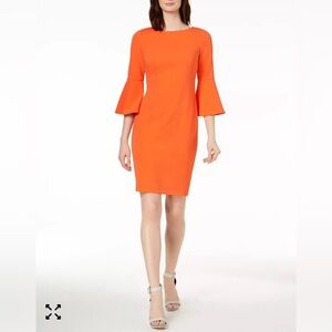 Calvin Klein Bell-Sleeve Sheath Dress